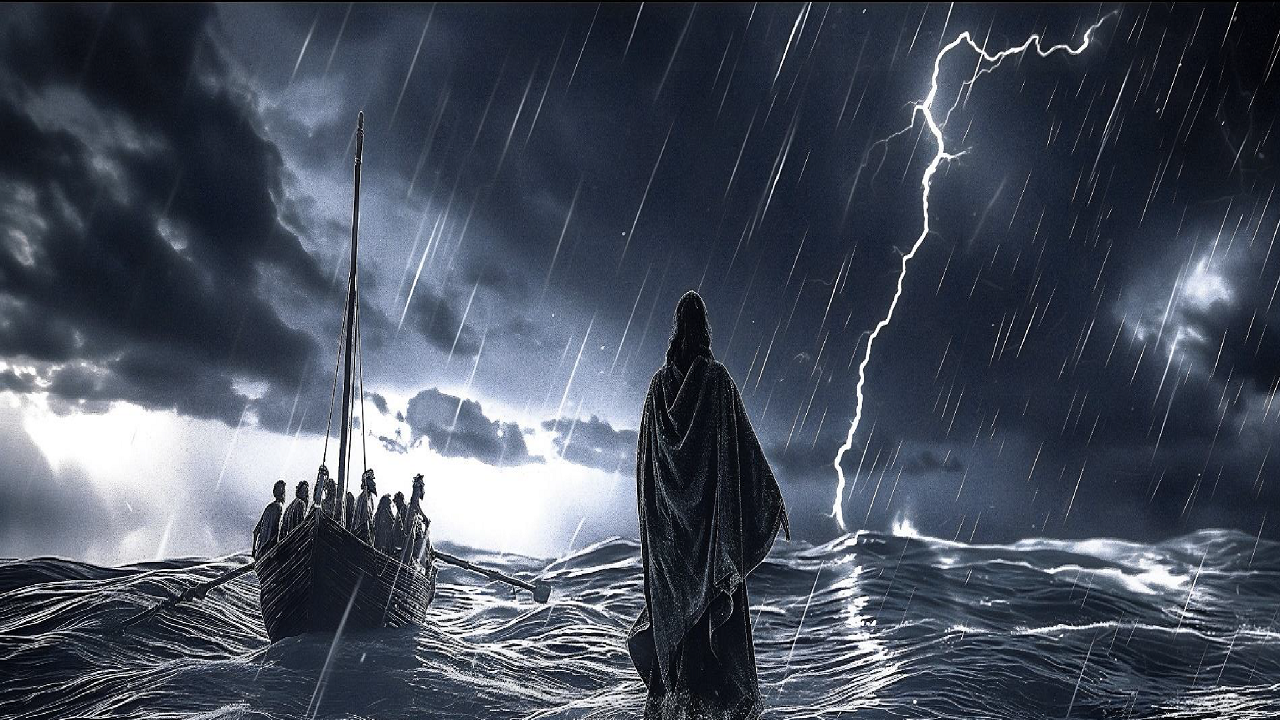 11.06.25.Jesus Walking on the Water.Storm Tossed Boat.1280
